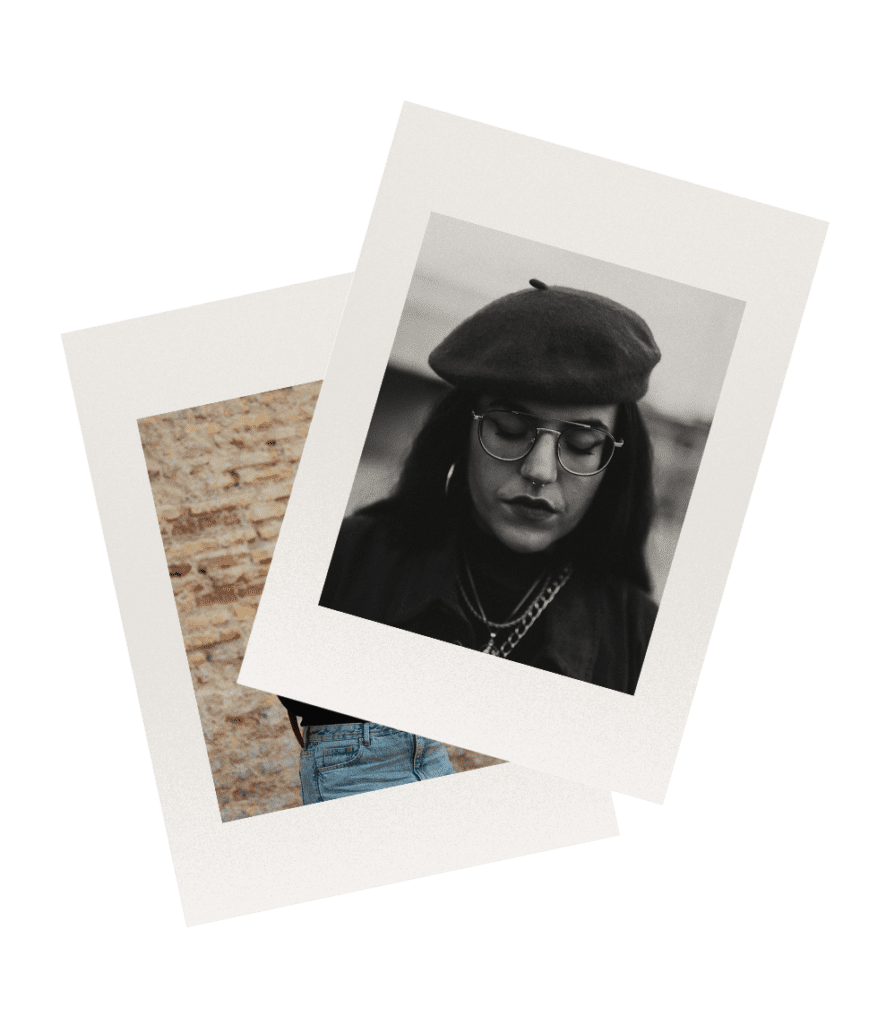 fotografia collage de dos fotos polaroid de ariadna muñoz