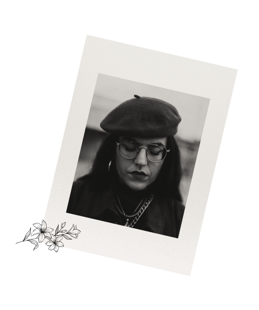 Retrato en blanco y negro de Ariadna Muñoz